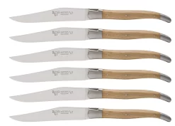 Laguiole En Aubrac Shepherd's Cross Steakmes 11,5 Cm Eikenhout 6 Stuks