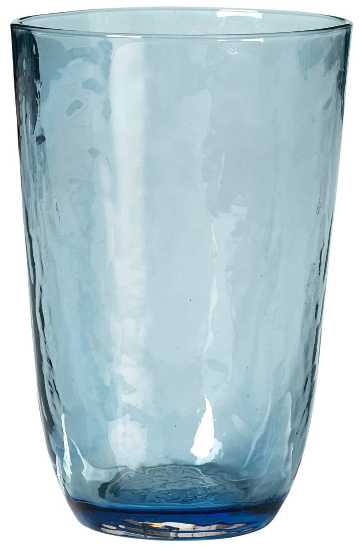 Broste Copenhagen Hammered Tumbler 500 Ml ø 9,2 Cm H 13,5 Cm Glas Blauw 1 Broste Copenhagen Hammered Tumbler 500 Ml ø 9,2 Cm H 13,5 Cm Glas Blauw