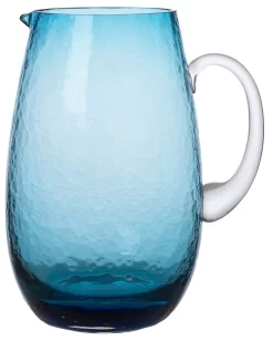 Broste Copenhagen Hammered Karaf 2 Liter ø 14 Cm H 22 Cm Glas Blauw