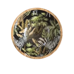 By Room Schaal Rond ø 25 Cm Mangohout Zebra In Jungle