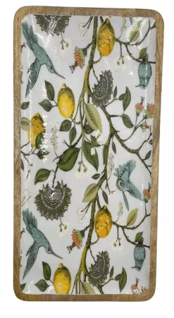 By Room Dienblad 38 X 20 Cm Mangohout Lemon Bird