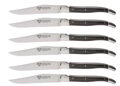 Laguiole En Aubrac Shepherd's Cross Steakmes 11,5 Cm Buffelhoorn 6 Stuks
