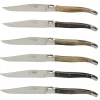 Laguiole En Aubrac Steakmes 11,5 Cm Geperst Hoorn Bruin 6 Stuks