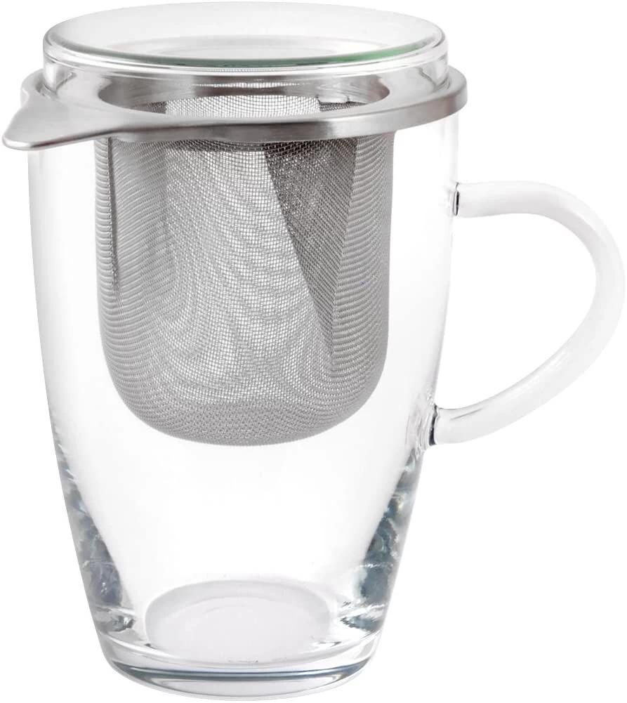 Oldenhof Lyra Theeglas Met Zeef En Deksel 350 Ml Glas Rvs 2-delig 1 Oldenhof Lyra Theeglas Met Zeef En Deksel 350 Ml Glas Rvs 2-delig