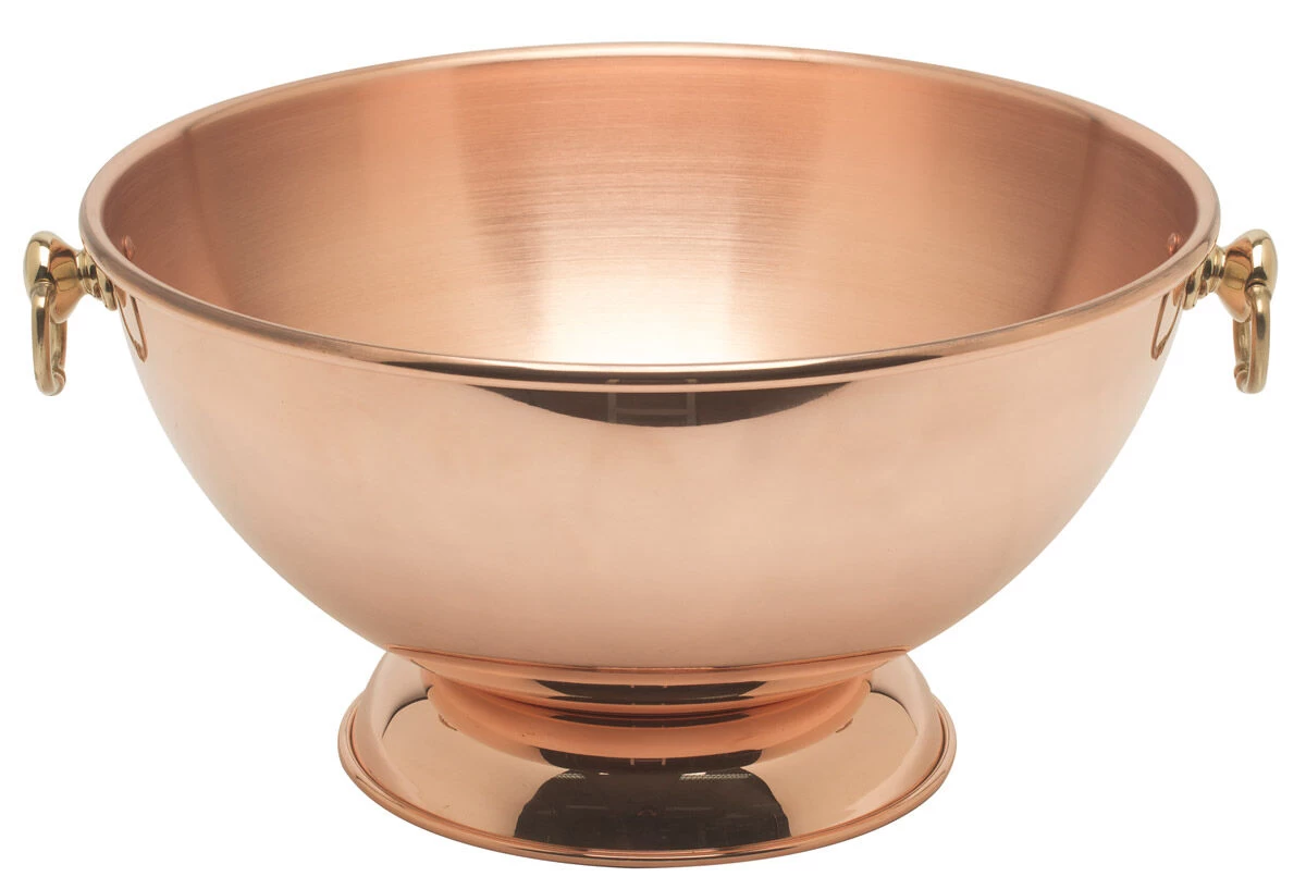 Mauviel M'30 Champagnebowl ø 40 Cm Koper Messing Greep 1 Mauviel M'30 Champagnebowl ø 40 Cm Koper Messing Greep