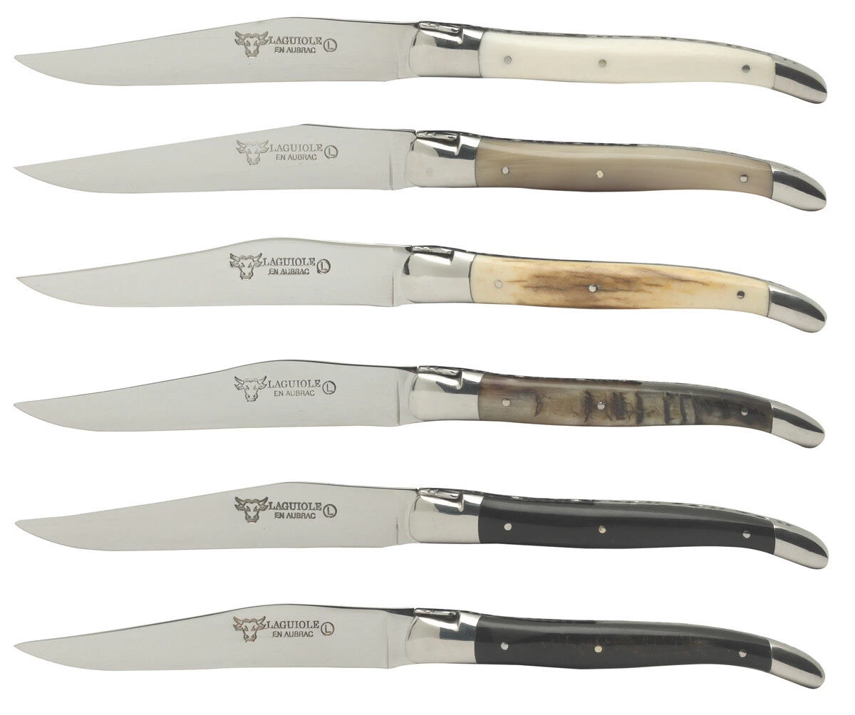Laguiole En Aubrac Steakmes 11,5 Cm Gemengde Hoornsoorten 6 Stuks 1 Laguiole En Aubrac Steakmes 11,5 Cm Gemengde Hoornsoorten 6 Stuks