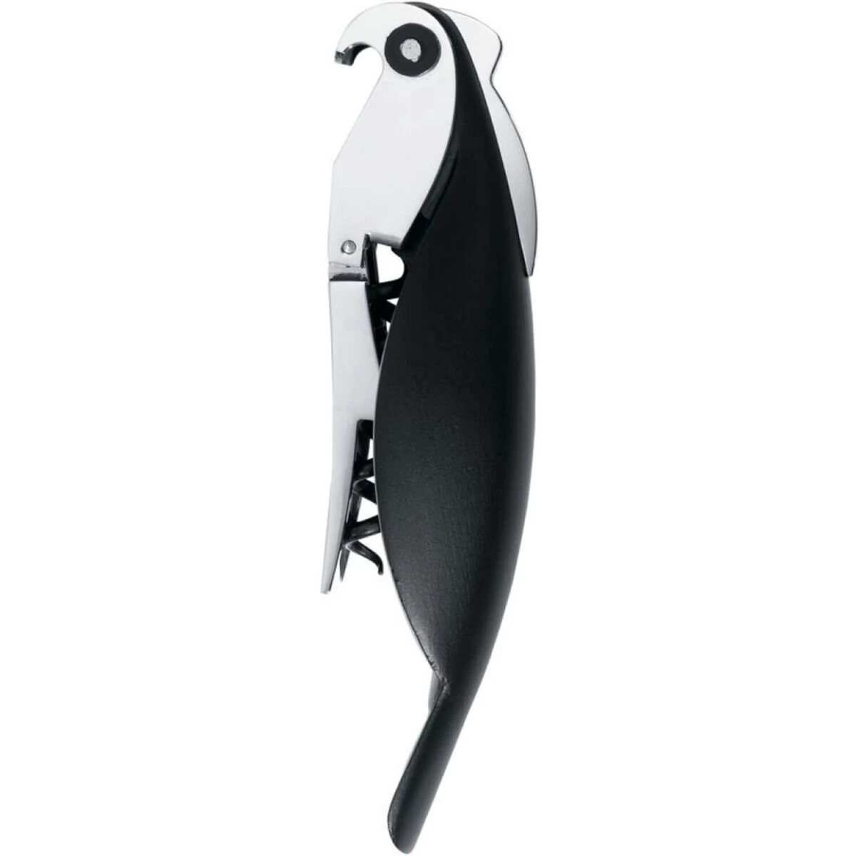 Alessi Parrot Kelnermes/kurkentrekker Kunststof / Aluminium Zwart 1 Alessi Parrot Kelnermes/kurkentrekker Kunststof / Aluminium Zwart