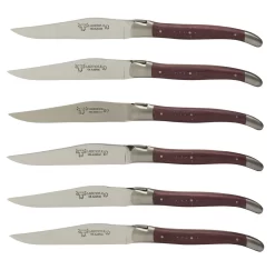 Laguiole En Aubrac Steakmes 11,5 Cm Amarant Rood 6 Stuks