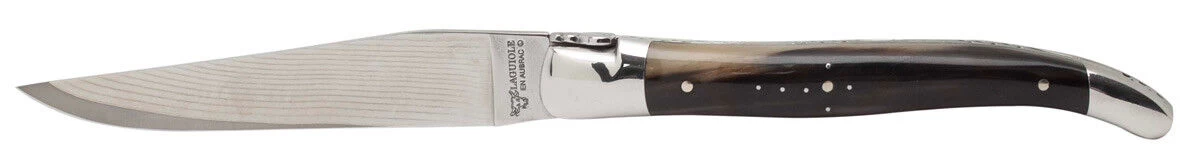 Laguiole En Aubrac Klap-steakmes 12 Cm Pointe De Corne 1 Laguiole En Aubrac Klap-steakmes 12 Cm Pointe De Corne