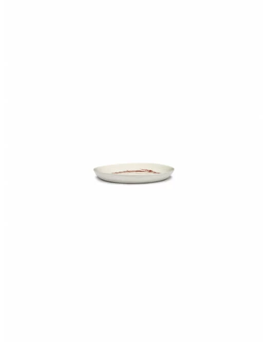 Serax Feast By Ottolenghi Bord XS ø 16 Cm H 2 Cm Aardewerk White + Swirl-Stripes Red 2 Serax Feast By Ottolenghi Bord XS ø 16 Cm H 2 Cm Aardewerk White + Swirl-Stripes Red - Afbeelding 2
