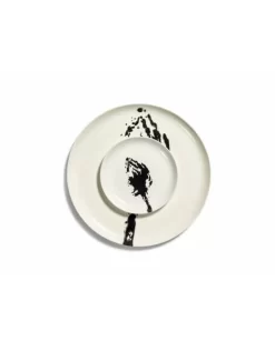 Serax Feast By Ottolenghi Bord S ø 19 Cm H 2 Cm Aardewerk White + Artichoke Black -Beroemde Servies Winkel b8921004sgbov