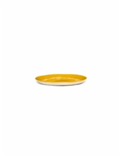 Serax Feast By Ottolenghi Bord M ø 22 Cm H 2 Cm Aardewerk Sunny Yellow + Swirl-Stripes White