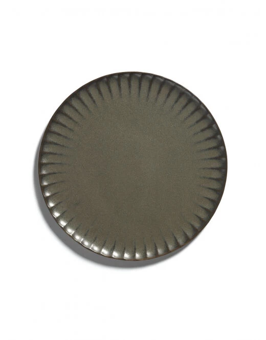 Serax INKU By Sergio Herman Bord XL ø 27 Cm H 1,7 Cm Aardewerk Groen 2 Serax INKU By Sergio Herman Bord XL ø 27 Cm H 1,7 Cm Aardewerk Groen - Afbeelding 2