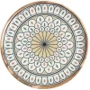 By Room Dienblad ø 40 Cm Mangohout Moroccan Print Bloemmotief Geel/groen
