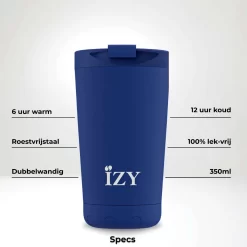 IZY Mugs Drinkbeker 350 Ml Blue Rvs -Beroemde Servies Winkel izy mugs x marine infographic specs nl min