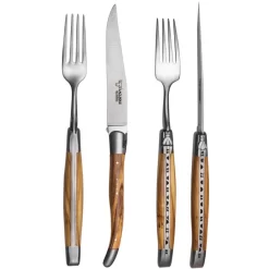 Laguiole En Aubrac Vork En Mes Olijfhout 4-delig