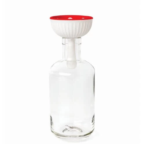 Ototo Magic Mushroom Wijnstop En -trechter Silicone Rood/wit 3 Ototo Magic Mushroom Wijnstop En -trechter Silicone Rood/wit - Afbeelding 3