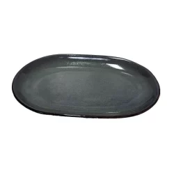 Oldenhof 1821 Ovale Serveerschaal ø 23 X 16 Cm Aardewerk Olijfgrijs