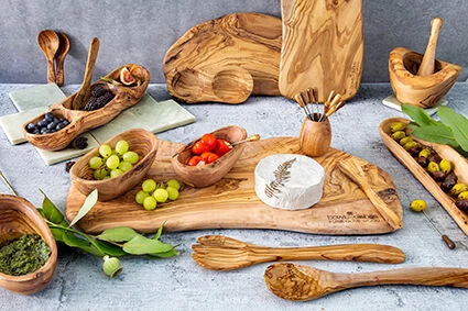Bowls And Dishes Pure Olive Wood Serveerplank 40-45 Cm Olijfhout 2 Bowls And Dishes Pure Olive Wood Serveerplank 40-45 Cm Olijfhout - Afbeelding 2