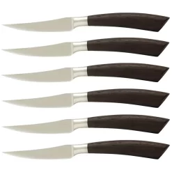 Saladini Steakmes 10 Cm Wengéhout 6 Stuks