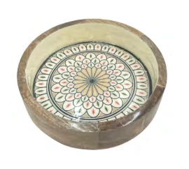 By Room Ronde Schaal Met Rechte Wand ø 22 Cm Moroccan Print Bloemmotief Geel/groen 1 By Room Ronde Schaal Met Rechte Wand ø 22 Cm Moroccan Print Bloemmotief Geel/groen