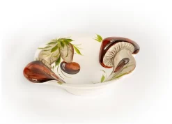 Oldenhof Grote Diepe Schaal Paddenstoelen Bruin