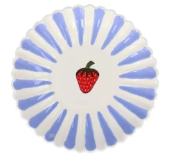 Oldenhof Aardbei Coquille Diep Bord ø 23 Cm Aardewerk Lila