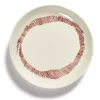 Serax Feast By Ottolenghi Bord XS ø 16 Cm H 2 Cm Aardewerk White + Swirl-Stripes Red