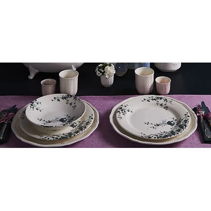 Gien Fleurs Dinerbord ø 27,5 Cm Keramiek Crème 2 Gien Fleurs Dinerbord ø 27,5 Cm Keramiek Crème - Afbeelding 2